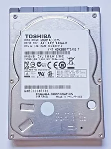 750 GB SATA Toshiba MQ01ABD075 5400RPM 8MB HDD 2,5 " Internal Hard Drive - Picture 1 of 1