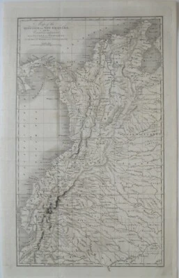 Original 1777 Map PANAMA COLOMBIA PERU ECUADOR Bogota Quito Amazon Darien Piura - Image 1 of 4
