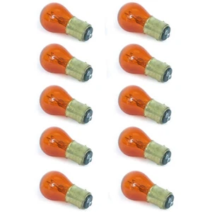 #1157 Amber Stock Tail Light Rear Brake Stop Turn Signal Lamps Bulb Box Of 10 - Picture 1 of 2