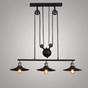 Industrial Chandelier Pulley Ceiling Light Pendant Lamp Kitchen Island Fixture - Picture 1 of 12