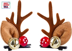 Christmas Hair Clips Antlers Hairpins with Bell Cute Hair Accessories for Women - Picture 1 of 12