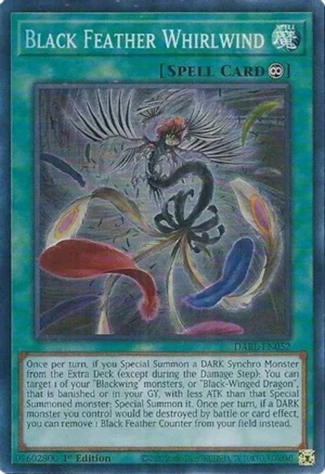 Black Feather Whirlwind - DABL-EN052 - Super Rare - 1st Edition Near Mint Yugioh - Image 1 of 1