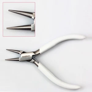 BeadSmith® Rundzange mit Feder weiß PVC-Griff * Schmuckherstellung Werkzeuge - Bild 1 von 2