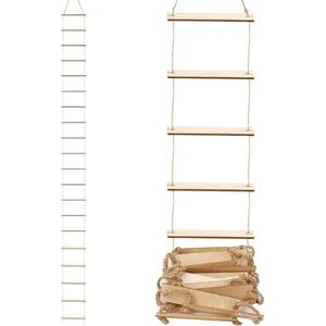 Wooden Mini Ladder with Jute Rope for Festive and Everyday Home Styling - Picture 1 of 6