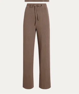 NUUDS $78 high waisted lounge pants mocha small NEW - Picture 1 of 6