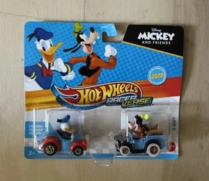 Hot Wheels Racer Verse Donald Duck and Goofy 2 PACK Disney Mickey & Friends - Picture 1 of 1