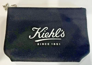 NEW KIEHL'S BLACK CANVAS MAKEUP BAG - Picture 1 of 7