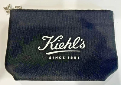 NEW KIEHL'S BLACK CANVAS MAKEUP BAG - Image 1 of 4