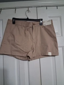 NWT Ladies A.N.A. Midrise Shortie Shorts Chino Size 14 Birchwood N7 - Afbeelding 1 van 8