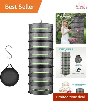 Rack de secagem de ervas malha 8 camadas zíper jardim hidroponia secagem de plantas - Imagem 1 de 4