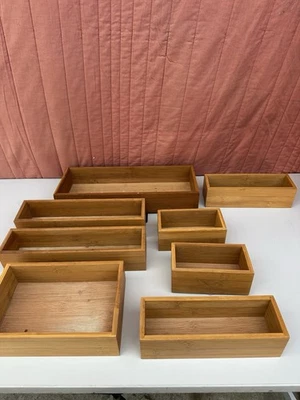 Set organizador de bambú de 8 piezas Seville Classics para organización mejorada pequeño Foto 1 de 4