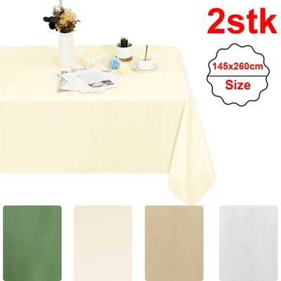 Satin Party Tischdecke 145x260cm Rechteckig Tischdekoration für Hochzeitsbankett - Bild 1 von 4