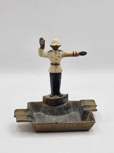 Vintage Traffic Officer Uniformed Cast Ashtray Nassau Bahamas Tobaciana Metal - Picture 1 of 6
