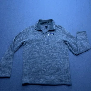 Patagonia Better Sweater 1/4 Zip Fleece Jacket Boys Kids XL 14 Stonewash Gray - Picture 1 of 7