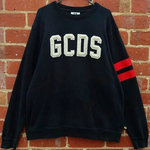 RARE GCDS Italy Special Edition SE WOOL Logo Crew Fleece Jumper Sweater - Large - Picture 1 of 6