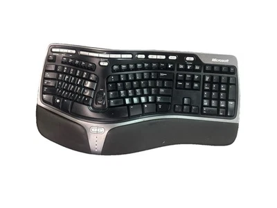 WIRED Microsoft KU-0462 Natural Ergonomic USB Keyboard 4000 v1.0 -Tested WORKS - Image 1 of 4