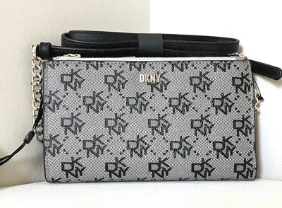 Nuevo Bandolera DKNY en Caja Logo Bryant Gris/Negro Foto 1 de 4
