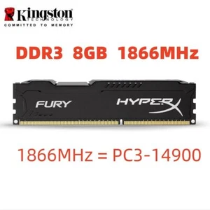HyperX FURY DDR3 8GB 16GB 32GB 1866 MHz PC3-14900 Desktop RAM Memory DIMM 240pin - Picture 1 of 13