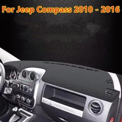 For Jeep Compass 2010-2016 Leather Car Dashboard Cover Dash Protector Mat Black - Image 1 of 4
