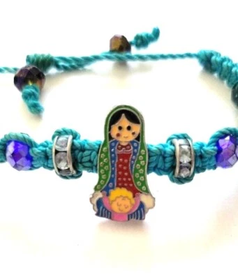 Muñeca Preocupación Dije Cuentas Hechas a Mano Ajustables Color Turquesa De Colección Pulsera Joyería Foto 1 de 4