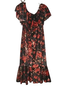 Vtg Velvet Dress Whimsigoth Grunge Festival Dark Romantic Western Feminine - Picture 1 of 4