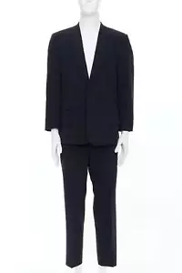 GUCCI Tom Ford Vintage navy wool GG monogram lined blazer IT50 L - Picture 1 of 12