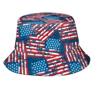 Bucket Hat Painted American Flag Fisherman Hat for Women Men Fashion Flag Pat... - Picture 1 of 5