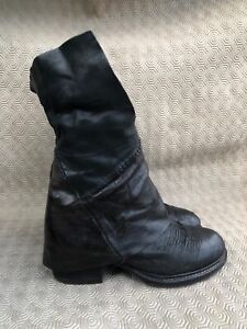A.S 98 Black Calfskin Leather Women's Boots Size 36