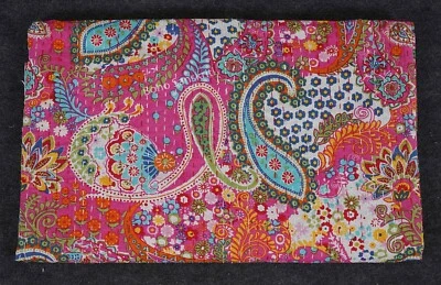 Colcha edredón Kantha india hecha a mano manta bohemia de algodón Foto 1 de 4