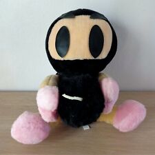 Black Bomberman Super JUMBO Fuzzy Plush Doll Vintage SEGA Prize Japan Doll 13"