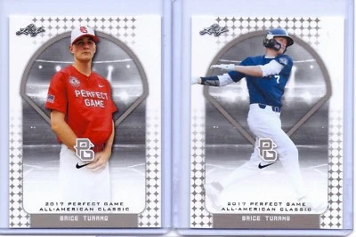 (2) BRICE TURANG 2017 "1ST EVER PRINTED" LEAF PERFECT GAME AAC ROOKIE CARD LOT! - Image 1 of 2