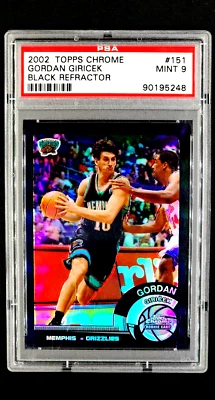 2002 Topps Chrome Black Refractor #151 Gordan Giricek /99 RC Rookie PSA 9 POP 3 - Image 1 of 4