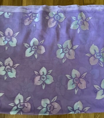 "Tela de gasa suave con estampado de flores Burnout púrpura 42"" de ancho por 3 yardas nueva" Foto 1 de 3