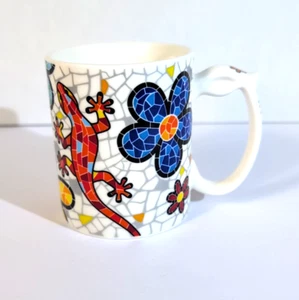Ole Mosaic Mug, Lizards & Flowers Mosaic Art Works Pattern, 12 oz in EUC - Picture 1 of 9