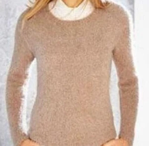 NS ..Cashmere Sweater France Paris ULTRASOFT FLUFFY Winter WARM THICK Brown - Picture 1 of 10