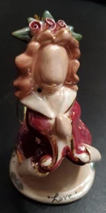 Vintage Heather Goldminc LOVE ANGEL 3,5" Ornament rot Weihnachten blauer Himmel Tonarbeiten  - Bild 1 von 7