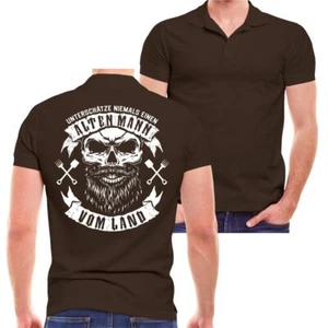 Herren Poloshirt Polohemd Unterschätze nie einen alten Mann vom LAND landwirt  - Bild 1 von 13