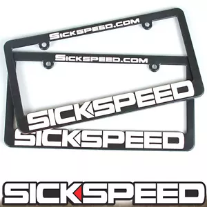 2PC BLACK LOGO EMBLEM LICENSE PLATE COVER HOLDER FRAME TAG CAR/TRUCK P2 - Picture 1 of 1