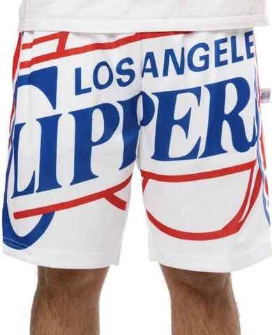 Mitchell & Ness White NBA Los Angeles Clippers Big Face 2.0 Blownout Shorts XL Cover
