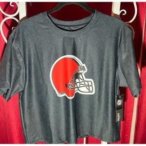 Camicia donna Cleveland Browns crop top con logo grande taglia M - Foto 1 di 7