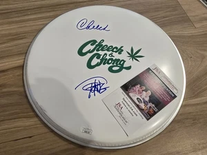Cheech & Chong Signed Autographed Drumhead Blue Ink Comedy Duo JSA AM81185 - Picture 1 of 6
