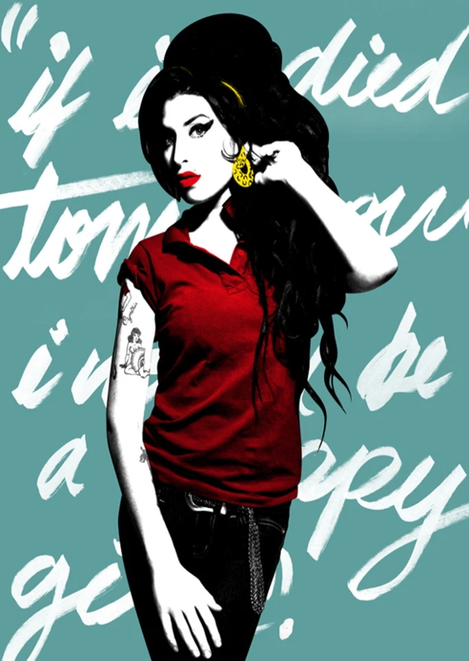 Amy Winehouse - Blue - A4 Mini Print/Poster - Image 1 of 1