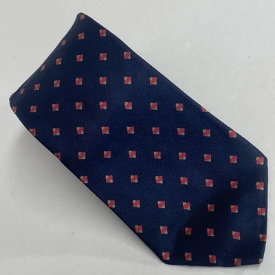 Bill Blass STERNS Silk Tie Blue Red Geometric Rat pack Vintage 50s 60” Madmen G3 - Image 1 of 4
