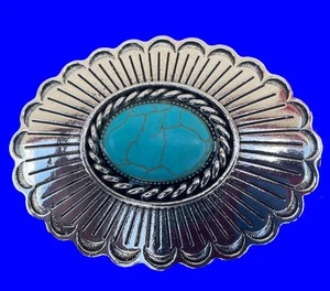 Western Equestrian Antique Silver HAIR BARRETTE CONCHO STYLE - Picture 1 of 2