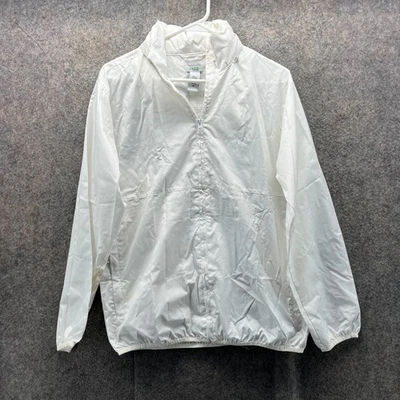 Jaqueta Izod Masculina Vintage Média Branca Quebra-Vento Leve com Zíper XFG - Imagem 1 de 4