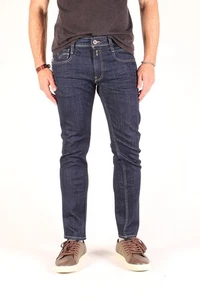 Jeans Uomo Replay M914Q 141 410 007 BASSO, Blu Scuro, Slim Fit Nuovi - Foto 1 di 6