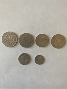 6 Mexico Coins-1981: 20, 10, 5 and 1 Pesos, 50 and 20 Centavos-Circulated - Picture 1 of 9