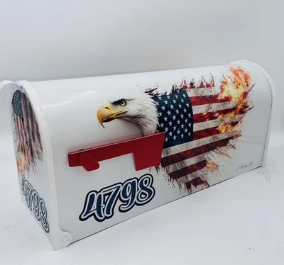 Patriotic American Custom Mailbox: Christmas Gift For Mom and Dad - Image 1 of 4