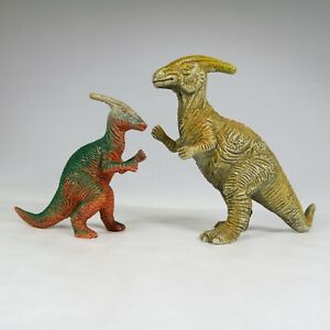 Vintage 1990s U.K.R.D. Parasaurolophus Dinosaur Figure Lot of 2 Chinasaurs