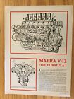 AA37 Magazine Article MATRA V-12 For Formula 1 2 pages April 1968